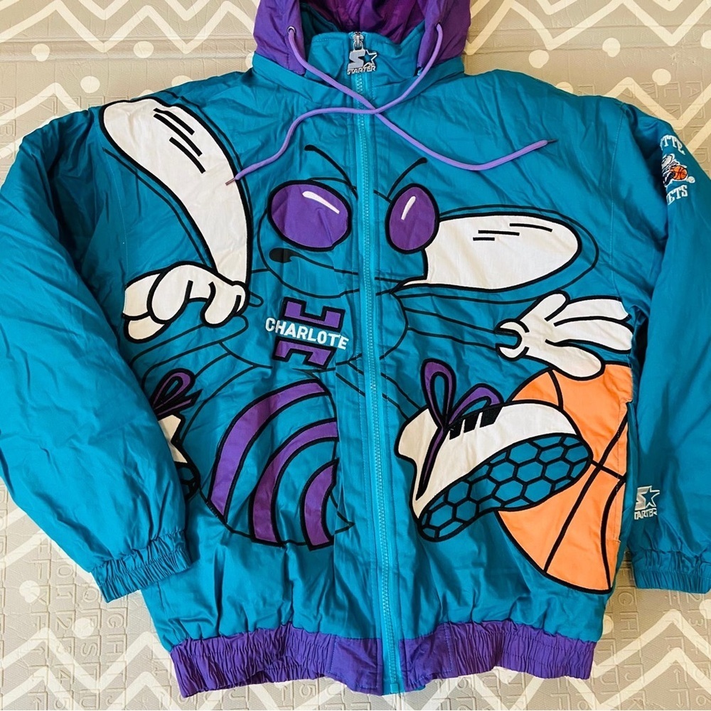 Vintage Retro starter big shot logo Charlotte hornets j Cole nba basketball - Picture 6 of 11